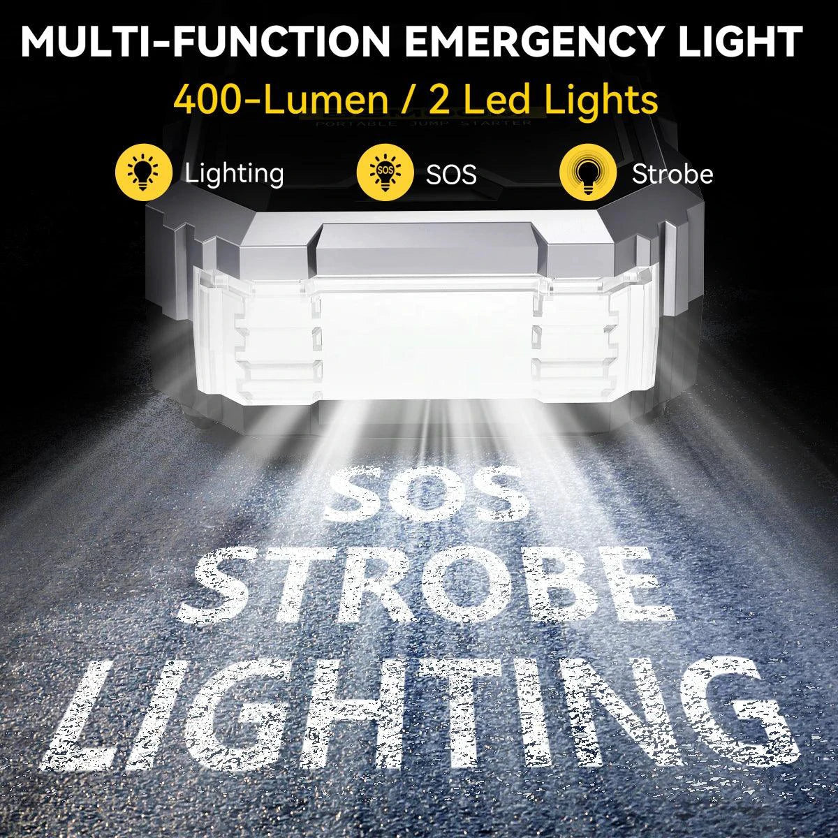 Car Jump Starter With Air Compressor LCD Screen 21800mAh Portable Booster Charger 6000A Powerful Car Battery Starting Devi - MANDOTOS