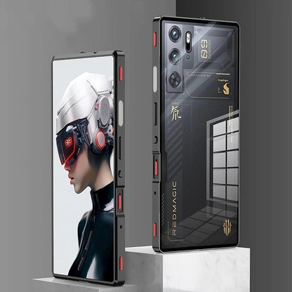 Case For Red Magic 9S Pro Case Transparent Phone Acrylic Back Cover For Nubia RedMagic 9S Pro Plus Aluminium Alloy Metal Frame - MANDOTOS