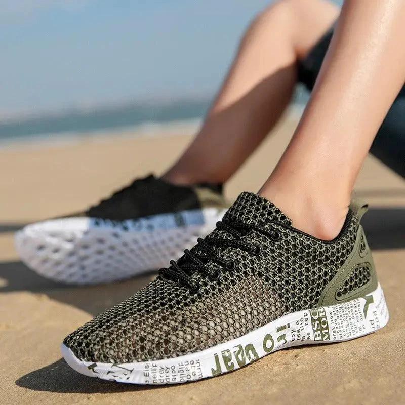 Casual Men's Shoes Breathable Sneakers Match Hollow Lace Board Shoes - MANDOTOS