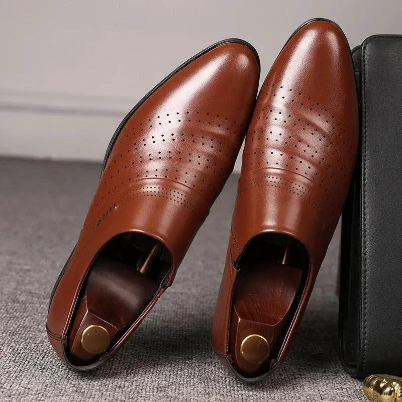 Casual pointed toe shoes men leather shoes men - MANDOTOS