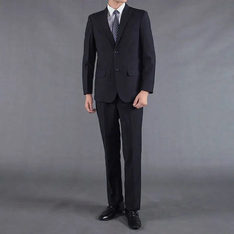 Casual Two-Piece Suit for Men Business Professional Youthful Style Cotton Spring Summer Autumn Wear Double-Cuffed Office Appr... - MANDOTOS INTERNATIONAL