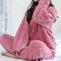 Cozy Coral Velvet Sleepwear Set
