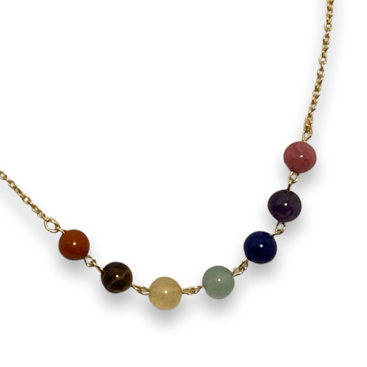 Chakra Balance Necklace with Natural Gemstones and Charm - MANDOTOS INTERNATIONALNecklace