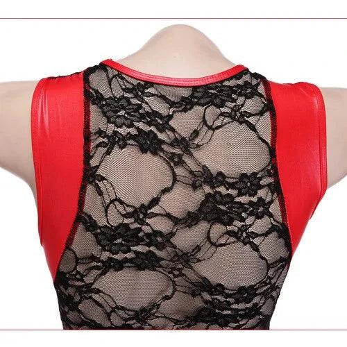 MANDOTOS Charmed Sensual Latex Dress Red - MANDOTOS