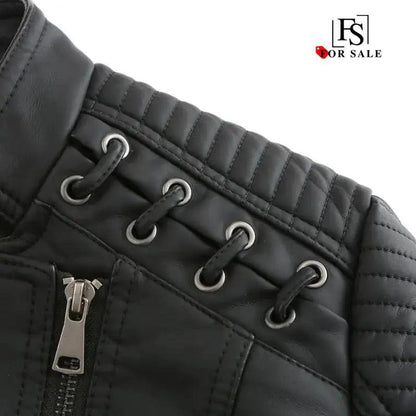 Chic Feminine Leather Coat - MANDOTOS