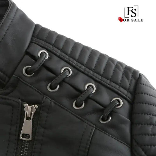 Chic Feminine Leather Coat - MANDOTOS