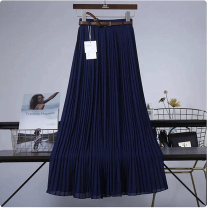 Chic & Grace Pleated Chiffon Skirt - Flowing Elegance for Effortless Style - MANDOTOS