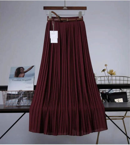 Chic & Grace Pleated Chiffon Skirt - Flowing Elegance for Effortless Style - MANDOTOS