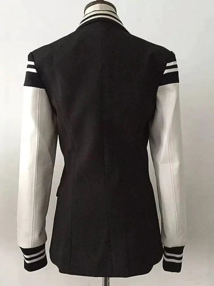 Chic Leather Blazer Coat - MANDOTOS