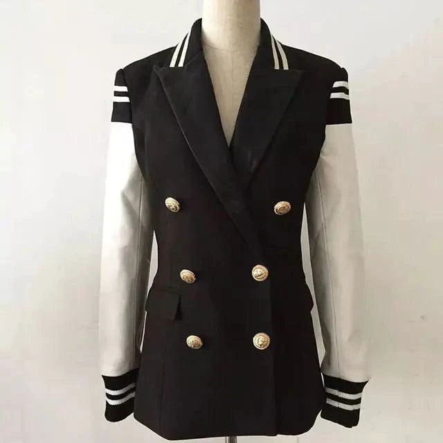 Chic Leather Blazer Coat - MANDOTOS