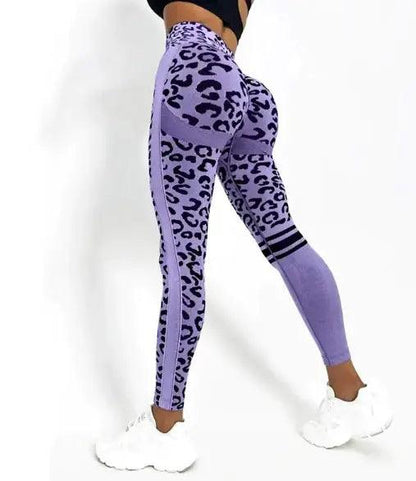 Chic Leopard Yoga High-Rise Tights - MANDOTOS