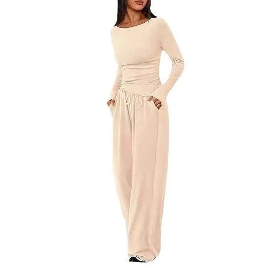 Chic Long-Sleeve Trousers Set - MANDOTOS