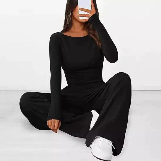 Chic Long-Sleeve Trousers Set - MANDOTOS