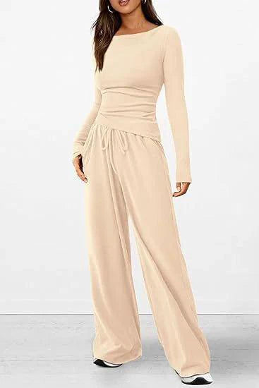 Chic Long-Sleeve Trousers Set - MANDOTOS