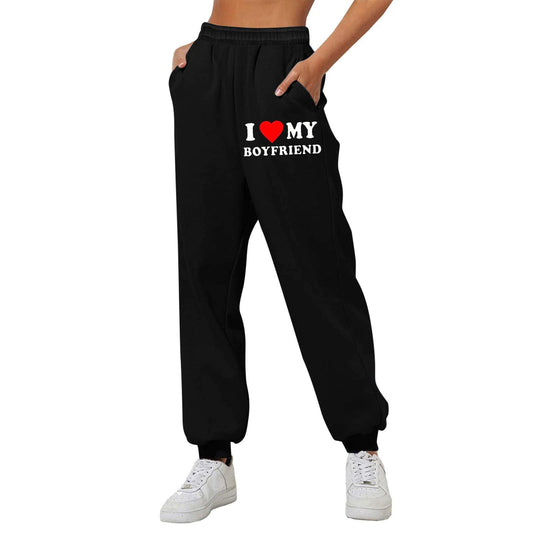 Chic Love Print Trousers - MANDOTOS
