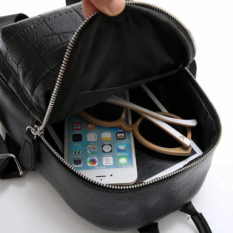 Chic Mini Leather Backpack - MANDOTOS