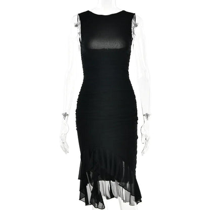 Chic Sleeveless Midi Dress - MANDOTOS