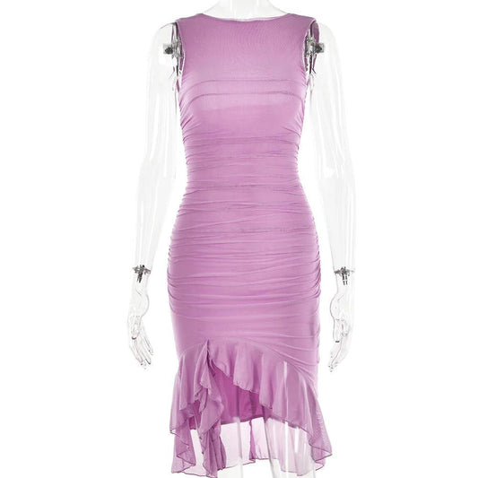 Chic Sleeveless Midi Dress - MANDOTOS