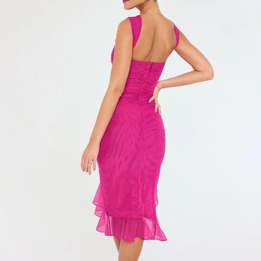 Chic Sleeveless Midi Dress - MANDOTOS