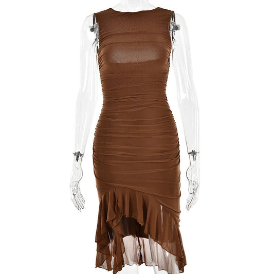 Chic Sleeveless Midi Dress - MANDOTOS