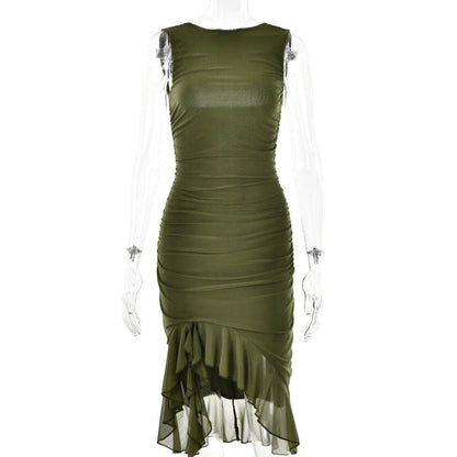 Chic Sleeveless Midi Dress - MANDOTOS