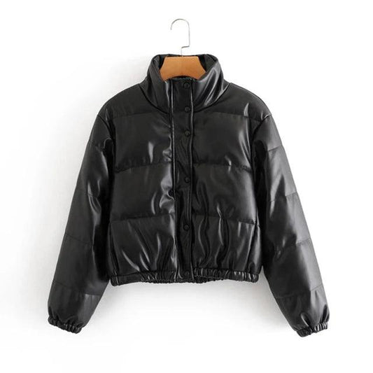 Chic Winter PU Leather Jackets - MANDOTOS