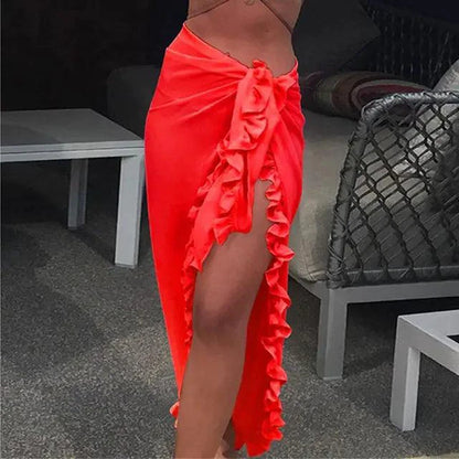 GlamourWave Chiffon Beach Wrap - Effortless Elegance for Sunny Days - MANDOTOS