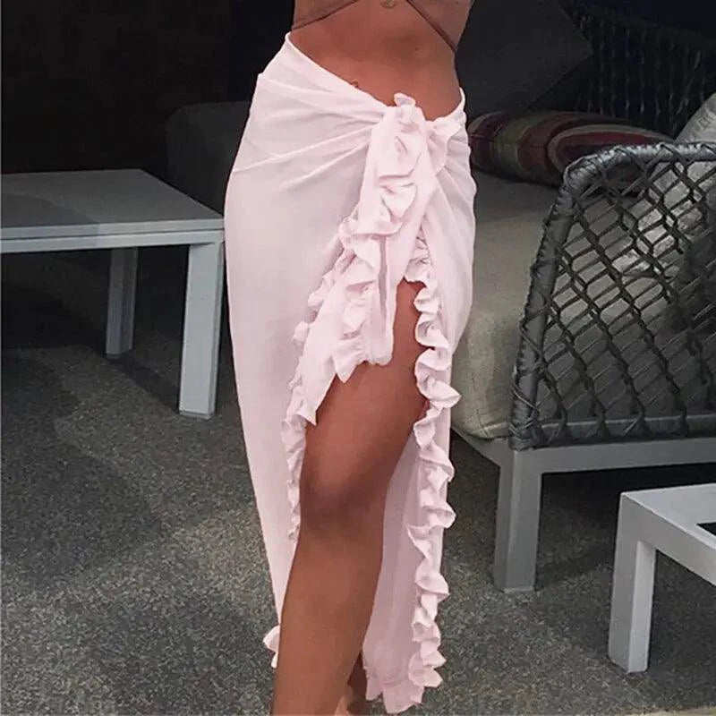 GlamourWave Chiffon Beach Wrap - Effortless Elegance for Sunny Days - MANDOTOS