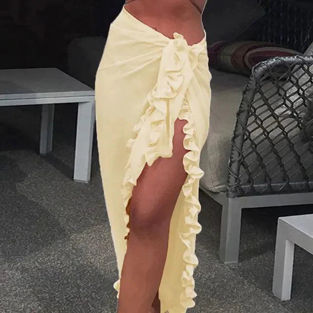 GlamourWave Chiffon Beach Wrap - Effortless Elegance for Sunny Days - MANDOTOS