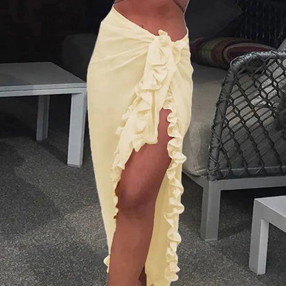 GlamourWave Chiffon Beach Wrap - Effortless Elegance for Sunny Days - MANDOTOS
