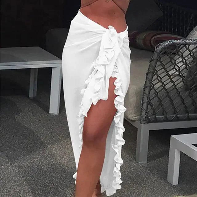 GlamourWave Chiffon Beach Wrap - Effortless Elegance for Sunny Days - MANDOTOS