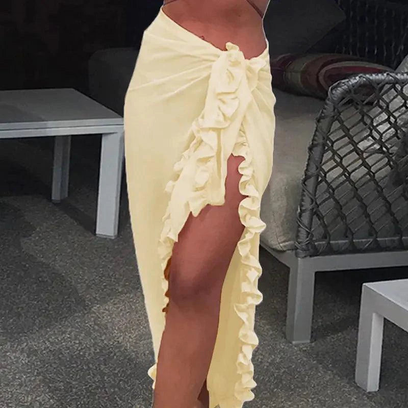 GlamourWave Chiffon Beach Wrap - Effortless Elegance for Sunny Days - MANDOTOS
