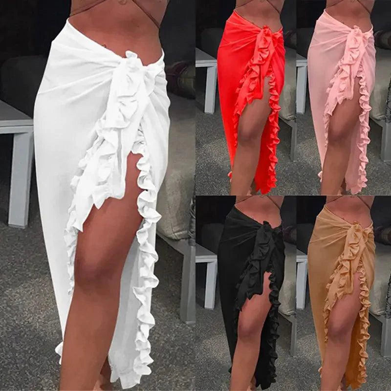 GlamourWave Chiffon Beach Wrap - Effortless Elegance for Sunny Days - MANDOTOS