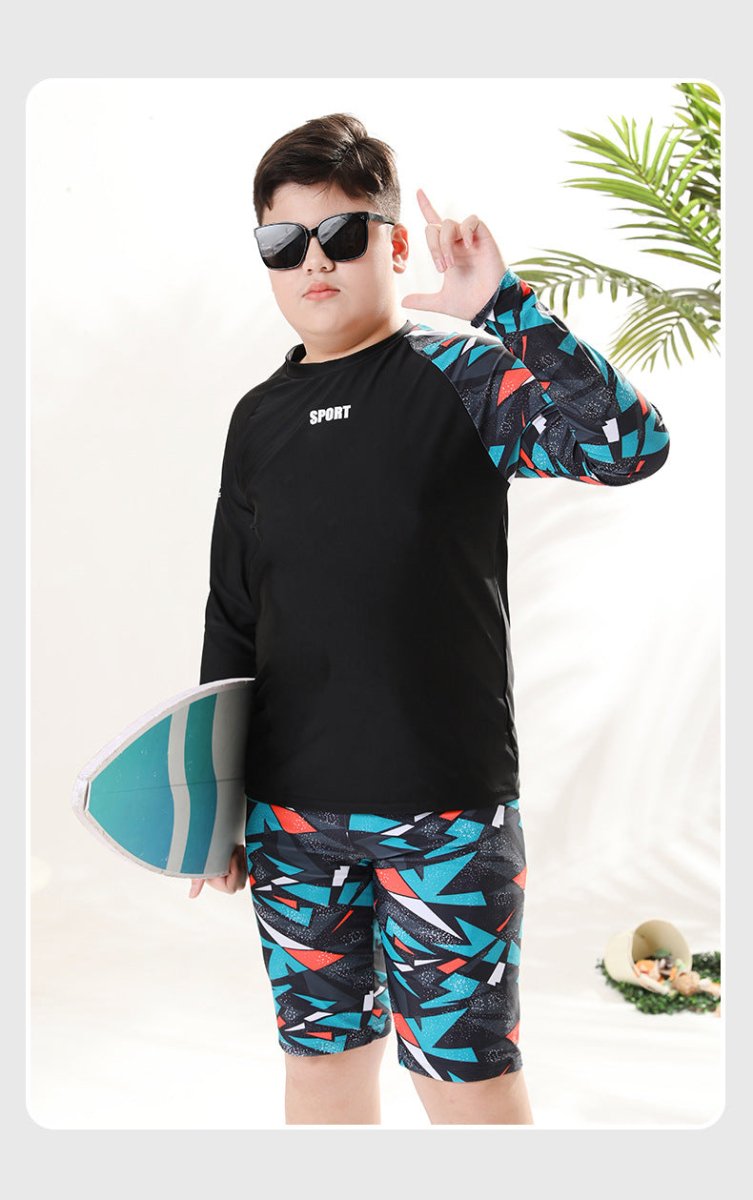 Children's Swimwear Boys' Swim Trunks 2026 New Model Kids' Swimwear for Older Children Youth Two-Piece Hot Spring Swimwear - MANDOTOS INTERNATIONAL