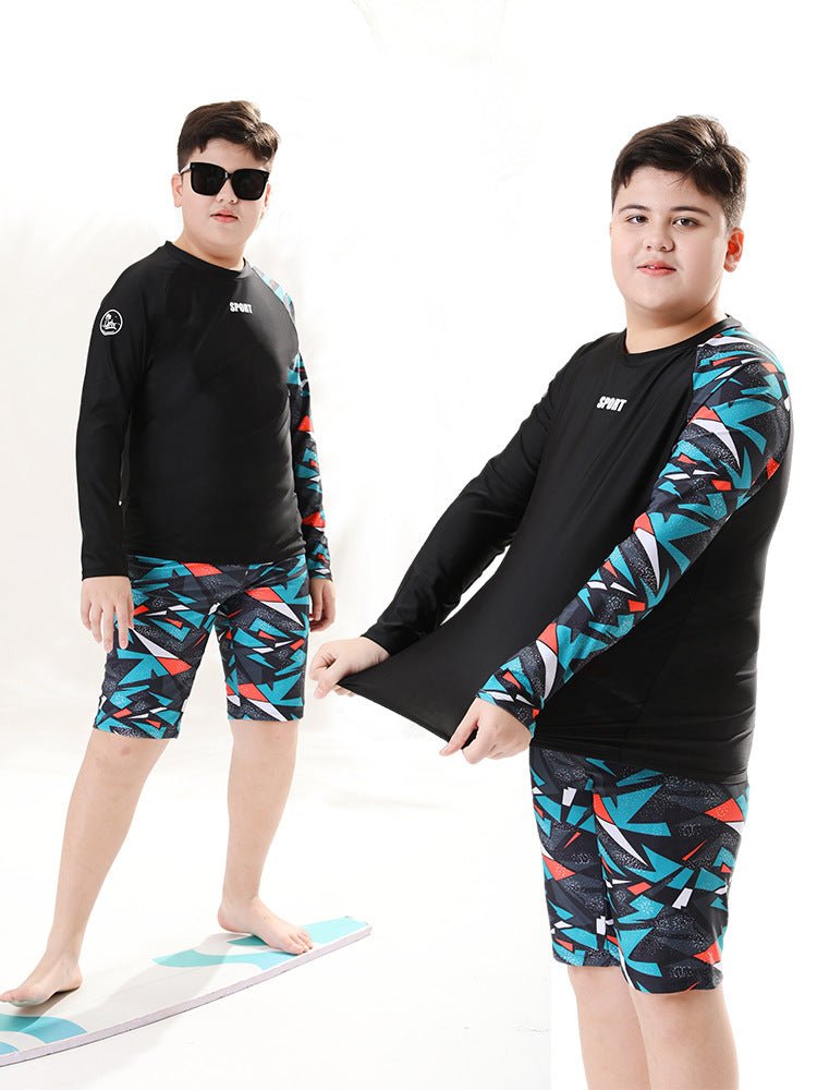 Children's Swimwear Boys' Swim Trunks 2026 New Model Kids' Swimwear for Older Children Youth Two-Piece Hot Spring Swimwear - MANDOTOS INTERNATIONAL