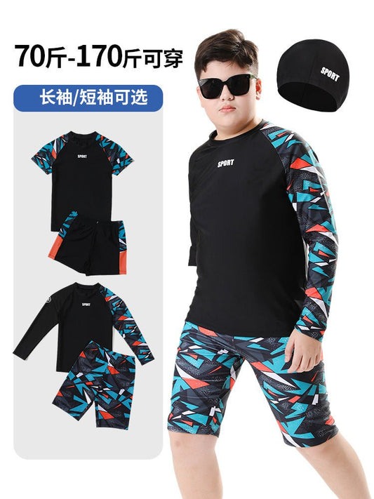 Children's Swimwear Boys' Swim Trunks 2026 New Model Kids' Swimwear for Older Children Youth Two-Piece Hot Spring Swimwear - MANDOTOS INTERNATIONAL