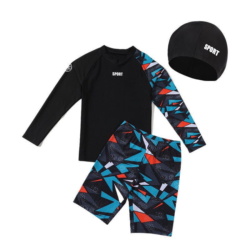 Children's Swimwear Boys' Swim Trunks 2026 New Model Kids' Swimwear for Older Children Youth Two-Piece Hot Spring Swimwear - MANDOTOS INTERNATIONAL
