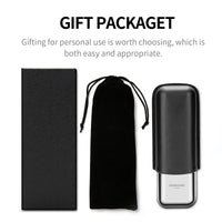 Cigarloong Portable Stainless Steel Cigar Case Anti-pressure Travel Leather Cigar Humidor Box - MANDOTOS INTERNATIONAL