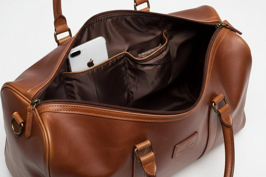 Classic Leather Duffel Bag - MANDOTOS