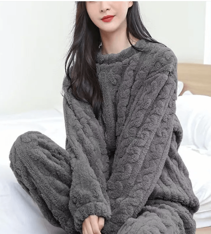 Cozy Coral Velvet Sleepwear Set - MANDOTOS INTERNATIONAL