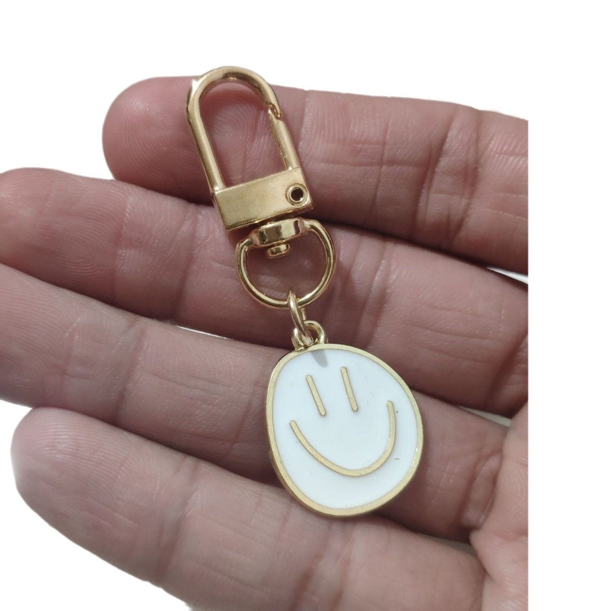Cross-border e-commerce alloy color dripping smiley face keychain electroplated gold irregular expression bag pendant accessories - MANDOTOS INTERNATIONAL