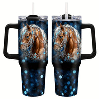 Personalized 40oz Stainless Steel Travel Coffee Mug with Handle - MANDOTOS INTERNATIONAL