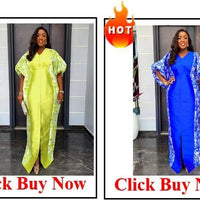 Elegant African V-neck Maxi Dress for Wedding Party - MANDOTOS INTERNATIONAL