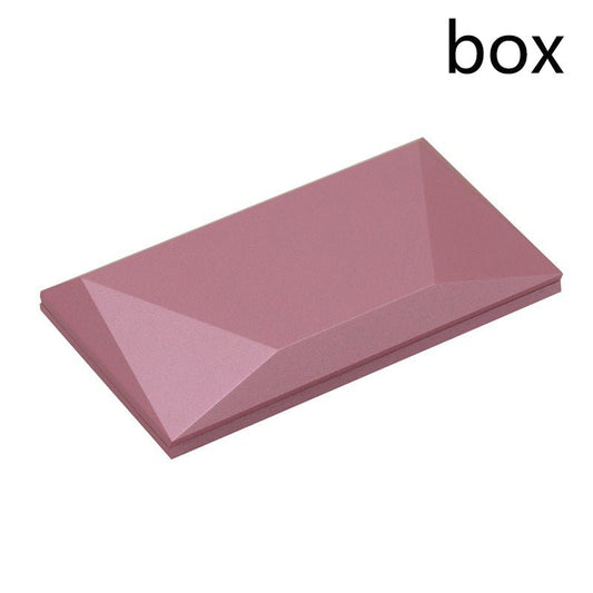 Pink faceted ring box with geometric lid, rectangular jewelry gift box