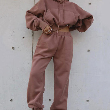 New Style Autumn And Winter Women's New Casual Hoodie Coat Sports Suit - MANDOTOS