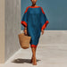 Loose-Fit Three-Quarter Sleeve Mid-Length Dress – 4 Colors S–3XL