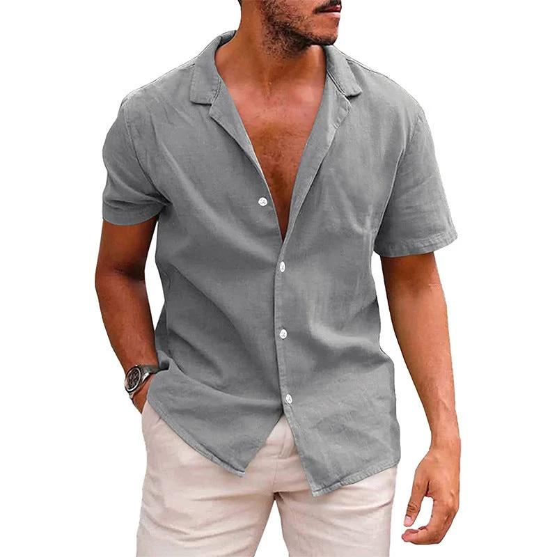 Men's Casual Beach Shirt - Short Sleeve Button Down for Effortless Summer Style MANDOTOS