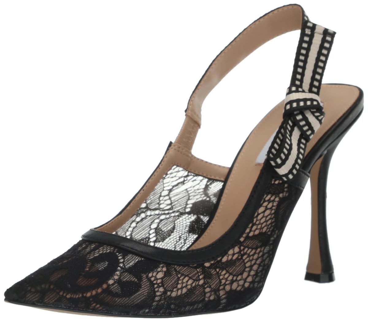 Steve Madden BRI Black Lace Stiletto 6.5 - MANDOTOS INTERNATIONAL
