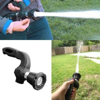 Mighty Power Hose Blaster Nozzle, black plastic spray head for lawn, garden and car washing.