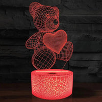 Mandotos 3D Teddy Bear Lamp Acrylic USB LED Night Light 16 Colors Remote Control MANDOTOS
